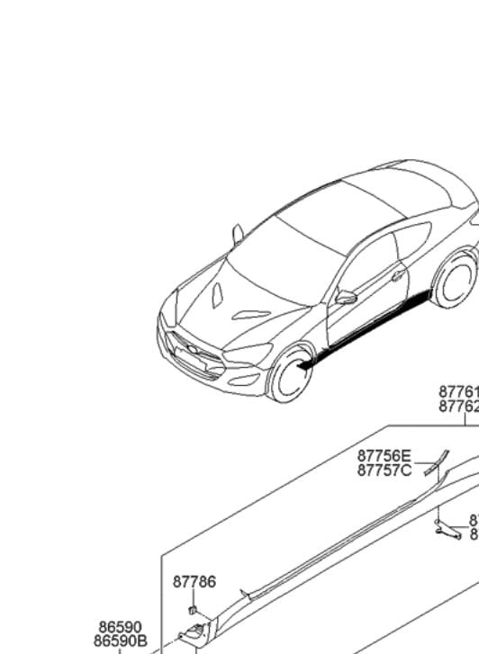 877512M000 Hyundai/Kia Накладка порога левого