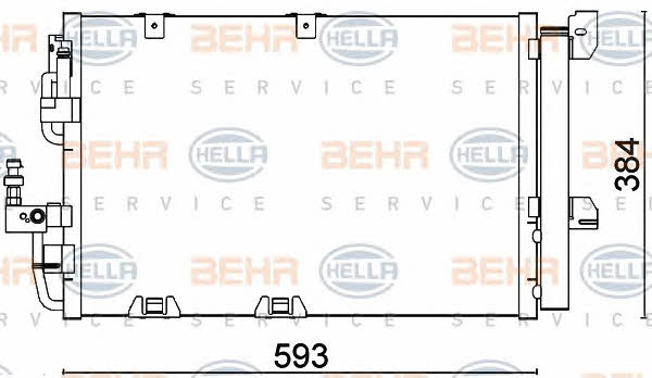 Радіатор кондиціонера (Конденсатор) Behr-Hella 8FC 351 301-224