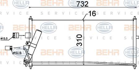 Behr-Hella 8FC 351 302-521 Радіатор кондиціонера (Конденсатор) 8FC351302521: Купити в Україні - Добра ціна на EXIST.UA!