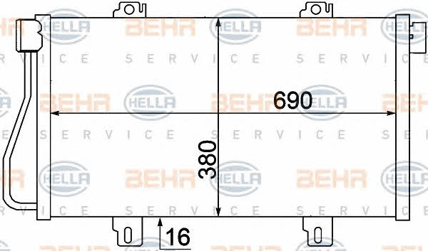 Behr-Hella 8FC 351 306-681 Радіатор кондиціонера (Конденсатор) 8FC351306681: Купити в Україні - Добра ціна на EXIST.UA!