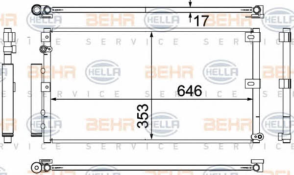 Behr-Hella 8FC 351 307-121 Радіатор кондиціонера (Конденсатор) 8FC351307121: Приваблива ціна - Купити в Україні на EXIST.UA!