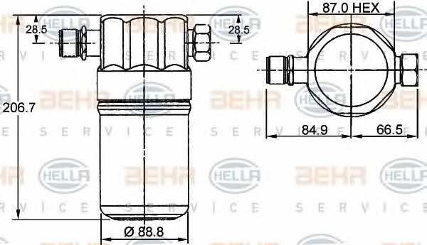 Behr-Hella 8FT 351 192-041 Осушувач кондиціонера 8FT351192041: Купити в Україні - Добра ціна на EXIST.UA!