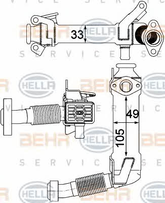 Behr-Hella 8ME 376 750-761 Радіатор охолодження відпрацьованих газів 8ME376750761: Купити в Україні - Добра ціна на EXIST.UA!