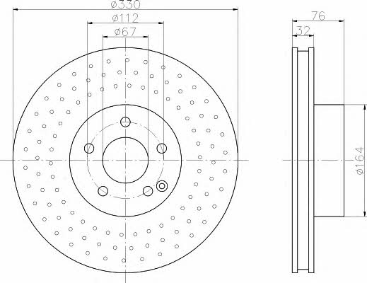 Hella-Pagid 8DD 355 106-851 Тормозной диск передний вентилируемый 8DD355106851: Отличная цена - Купить в Украине на EXIST.UA! 8DD355106851 Hella-Pagid Тормозной диск передний вентилируемый