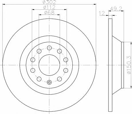 Hella-Pagid 8DD 355 111-181 Тормозной диск задний невентилируемый 8DD355111181: Отличная цена - Купить в Украине на EXIST.UA! 8DD355111181 Hella-Pagid Тормозной диск задний невентилируемый