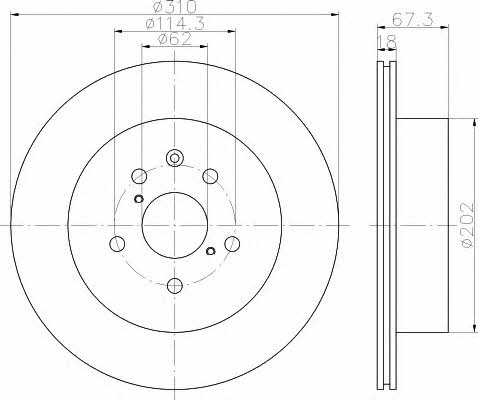 Hella-Pagid 8DD 355 112-881 Тормозной диск задний вентилируемый 8DD355112881: Отличная цена - Купить в Украине на EXIST.UA! 8DD355112881 Hella-Pagid Тормозной диск задний вентилируемый