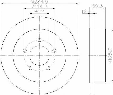 Hella-Pagid 8DD 355 118-341 Диск гальмівний задній невентильований 8DD355118341: Купити в Україні - Добра ціна на EXIST.UA!