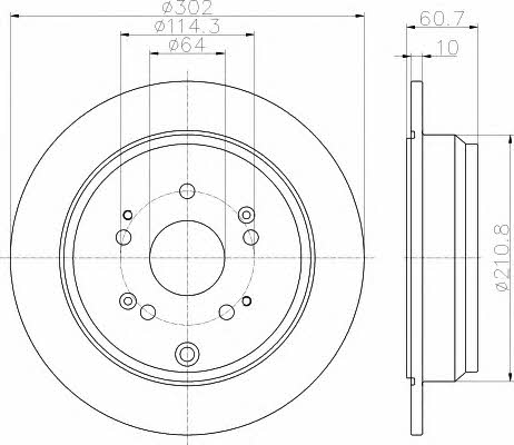 Hella-Pagid 8DD 355 119-221 Тормозной диск задний невентилируемый 8DD355119221: Отличная цена - Купить в Украине на EXIST.UA! 8DD355119221 Hella-Pagid Тормозной диск задний невентилируемый