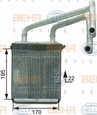 Behr-Hella 8FH 351 315-231 Радіатор опалювача салону 8FH351315231: Приваблива ціна - Купити в Україні на EXIST.UA!