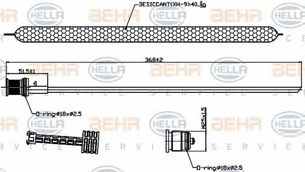 Осушувач кондиціонера Behr-Hella 8FT 351 193-241