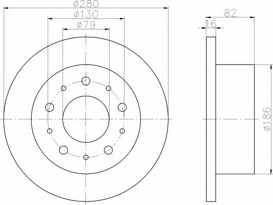 Hella-Pagid 8DD 355 108-981 Тормозной диск задний невентилируемый 8DD355108981: Отличная цена - Купить в Украине на EXIST.UA! 8DD355108981 Hella-Pagid Тормозной диск задний невентилируемый