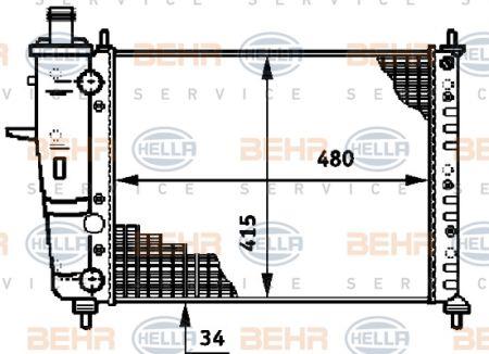 Behr-Hella 8MK 376 719-551 Радіатор охолодження двигуна 8MK376719551: Купити в Україні - Добра ціна на EXIST.UA!