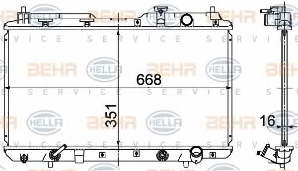 Радіатор охолодження двигуна Behr-Hella 8MK 376 724-531