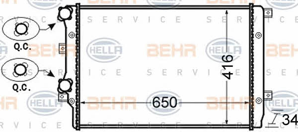 Behr-Hella 8MK 376 726-704 Радіатор охолодження двигуна 8MK376726704: Купити в Україні - Добра ціна на EXIST.UA!