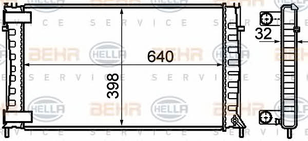Радіатор охолодження двигуна Behr-Hella 8MK 376 732-791