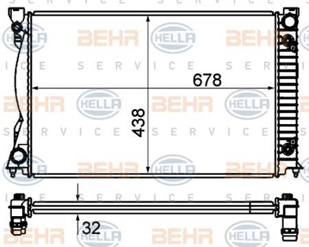 Behr-Hella 8MK 376 735-151 Радіатор охолодження двигуна 8MK376735151: Приваблива ціна - Купити в Україні на EXIST.UA!