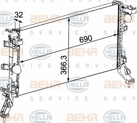 Behr-Hella 8MK 376 745-191 Радіатор охолодження двигуна 8MK376745191: Купити в Україні - Добра ціна на EXIST.UA!