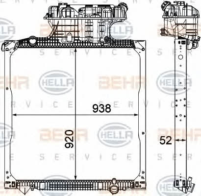 Behr-Hella 8MK 376 750-561 Радіатор охолодження двигуна 8MK376750561: Приваблива ціна - Купити в Україні на EXIST.UA!