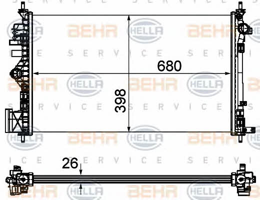 Радіатор охолодження двигуна Behr-Hella 8MK 376 754-331