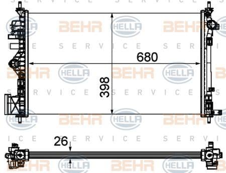 Behr-Hella 8MK 376 754-331 Радіатор охолодження двигуна 8MK376754331: Приваблива ціна - Купити в Україні на EXIST.UA!