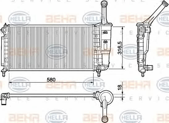 Behr-Hella 8MK 376 754-381 Радіатор охолодження двигуна 8MK376754381: Купити в Україні - Добра ціна на EXIST.UA!