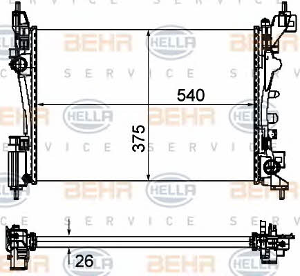 Behr-Hella 8MK 376 754-571 Радіатор охолодження двигуна 8MK376754571: Приваблива ціна - Купити в Україні на EXIST.UA!