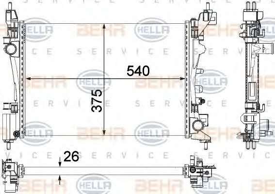 Behr-Hella 8MK 376 756-321 Радіатор охолодження двигуна 8MK376756321: Приваблива ціна - Купити в Україні на EXIST.UA!