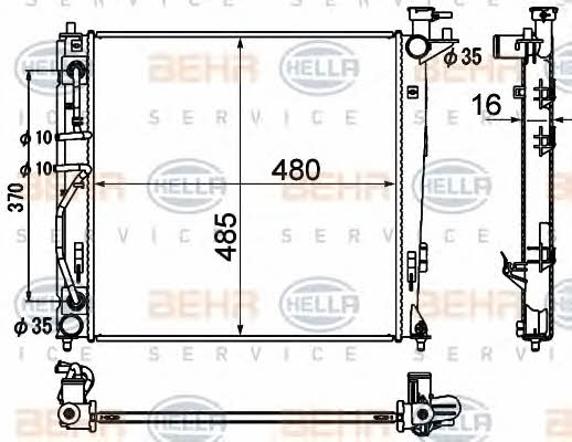 Радіатор охолодження двигуна Behr-Hella 8MK 376 790-451