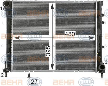 Радіатор охолодження двигуна Behr-Hella 8MK 376 900-171