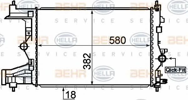 Радіатор охолодження двигуна Behr-Hella 8MK 376 910-341