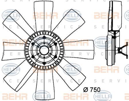Behr-Hella 8MV 376 727-151 Вентилятор радіатора охолодження 8MV376727151: Купити в Україні - Добра ціна на EXIST.UA!