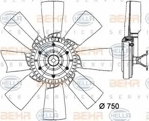Behr-Hella 8MV 376 728-371 Вентилятор радіатора охолодження 8MV376728371: Купити в Україні - Добра ціна на EXIST.UA!