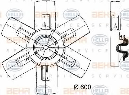 Вентилятор радіатора охолодження Behr-Hella 8MV 376 730-261