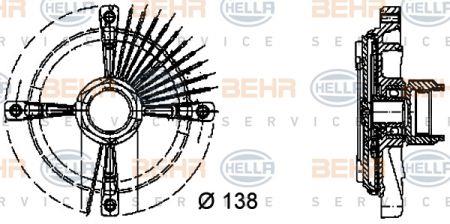 Behr-Hella 8MV 376 732-151 Вискомуфта в зборі 8MV376732151: Купити в Україні - Добра ціна на EXIST.UA!