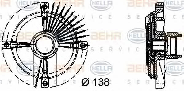 Behr-Hella 8MV 376 732-161 Вискомуфта в зборі 8MV376732161: Купити в Україні - Добра ціна на EXIST.UA!