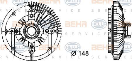 Behr-Hella 8MV 376 732-321 Вискомуфта в зборі 8MV376732321: Купити в Україні - Добра ціна на EXIST.UA!