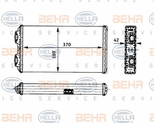 Behr-Hella 8FH 351 312-441 Радіатор опалювача салону 8FH351312441: Приваблива ціна - Купити в Україні на EXIST.UA!