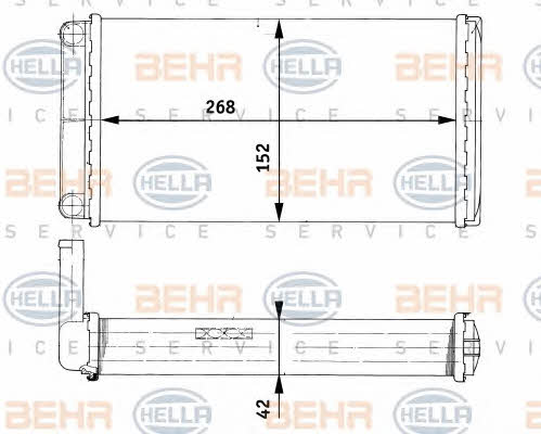 Behr-Hella 8FH 351 312-451 Радіатор опалювача салону 8FH351312451: Купити в Україні - Добра ціна на EXIST.UA!
