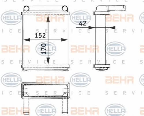 Behr-Hella 8FH 351 312-521 Радіатор опалювача салону 8FH351312521: Купити в Україні - Добра ціна на EXIST.UA!
