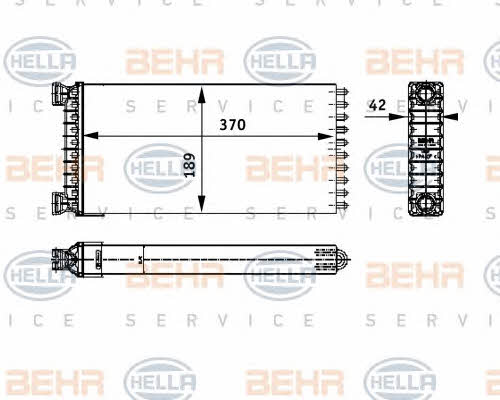 Behr-Hella 8FH 351 312-551 Радіатор опалювача салону 8FH351312551: Купити в Україні - Добра ціна на EXIST.UA!