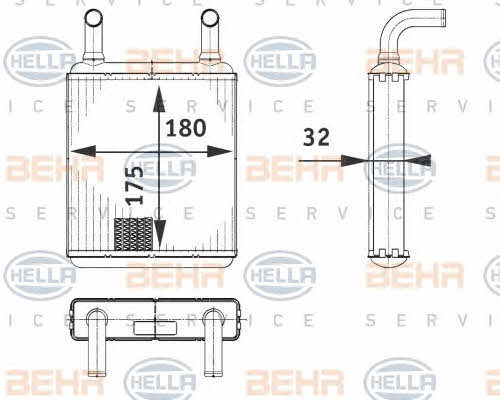 Behr-Hella 8FH 351 312-581 Радіатор опалювача салону 8FH351312581: Купити в Україні - Добра ціна на EXIST.UA!
