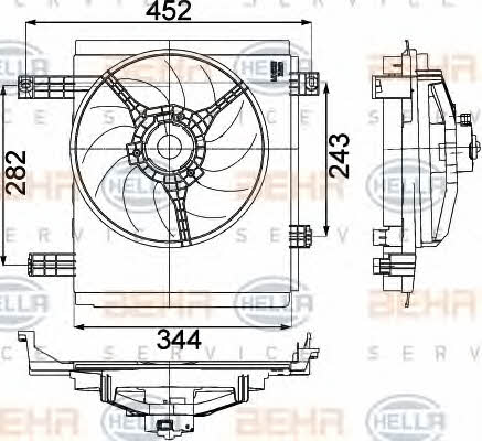 Behr-Hella 8EW 351 041-251 Вентилятор радіатора охолодження 8EW351041251: Купити в Україні - Добра ціна на EXIST.UA!