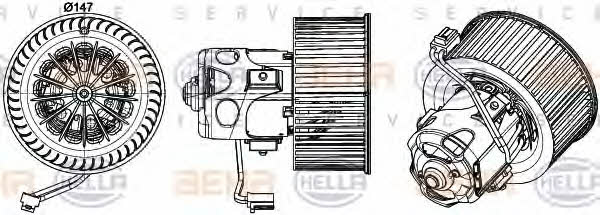 Behr-Hella 8EW 351 043-271 Вентилятор опалювача салону 8EW351043271: Купити в Україні - Добра ціна на EXIST.UA!