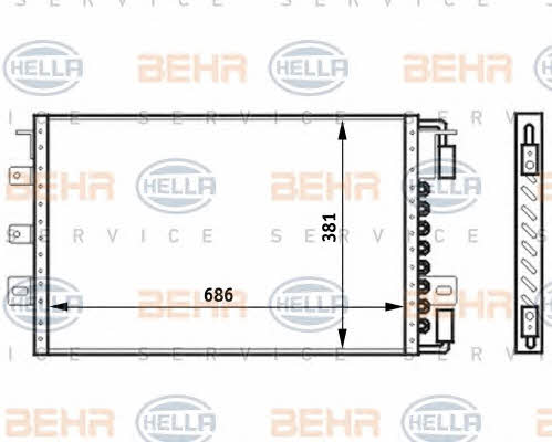 Радіатор кондиціонера (Конденсатор) Behr-Hella 8FC 351 024-131