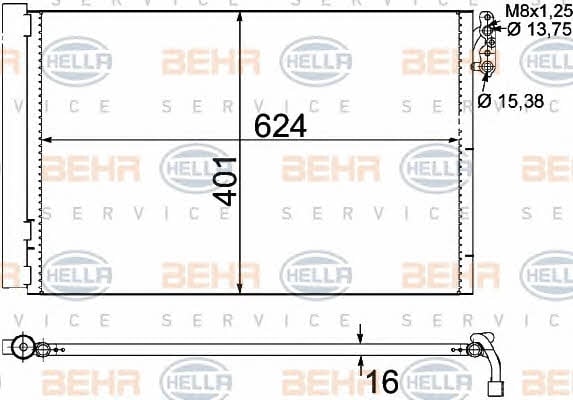 Behr-Hella 8FC 351 302-611 Радіатор кондиціонера (Конденсатор) 8FC351302611: Купити в Україні - Добра ціна на EXIST.UA!