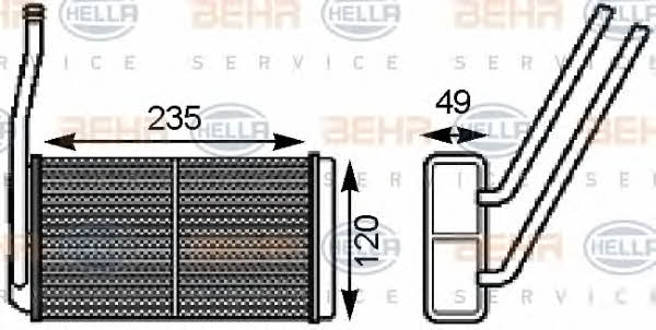 Behr-Hella 8FH 351 000-161 Радіатор опалювача салону 8FH351000161: Купити в Україні - Добра ціна на EXIST.UA!