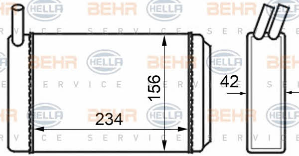 Behr-Hella 8FH 351 024-211 Радіатор опалювача салону 8FH351024211: Купити в Україні - Добра ціна на EXIST.UA!