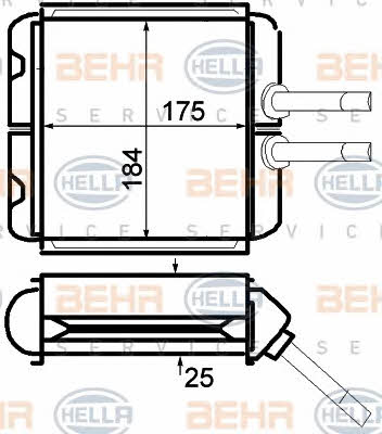 Behr-Hella 8FH 351 024-221 Радіатор опалювача салону 8FH351024221: Купити в Україні - Добра ціна на EXIST.UA!