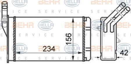 Behr-Hella 8FH 351 024-301 Радіатор опалювача салону 8FH351024301: Купити в Україні - Добра ціна на EXIST.UA!