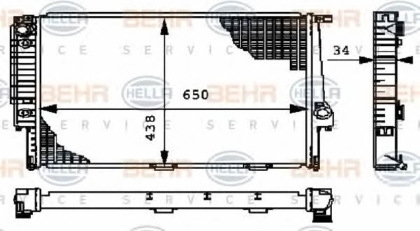 Радіатор охолодження двигуна Behr-Hella 8MK 376 712-374